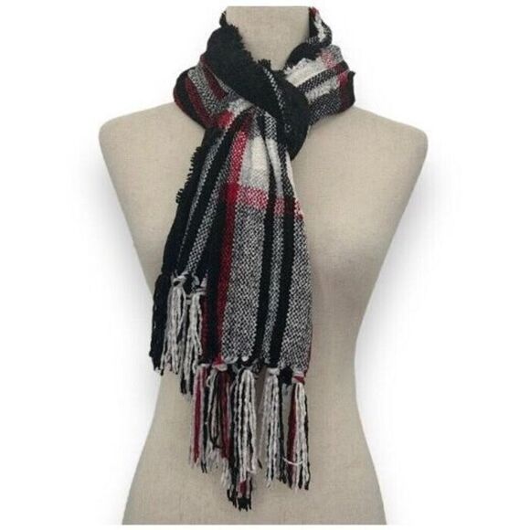 STYLE & CO. - NWT Macy's Soft Chenille Plaid Scarf w/Fringe - 64" x 13" - Picture 8 of 13